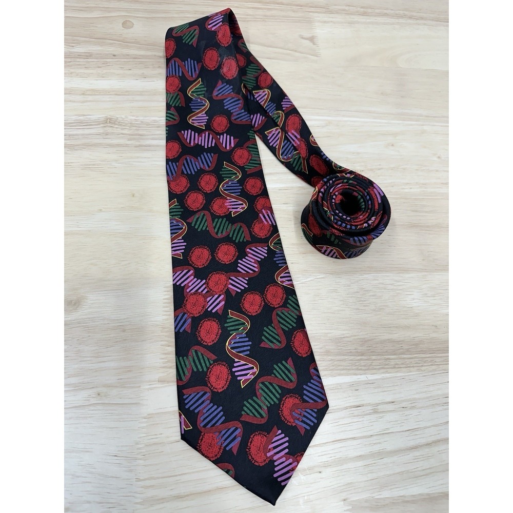 Infectious Awareables Men's Necktie Tie Silk Satin Swine Flu Virus  58"